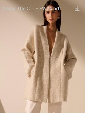 Open-Front Cream Knit Cardigan with Relaxed Fit